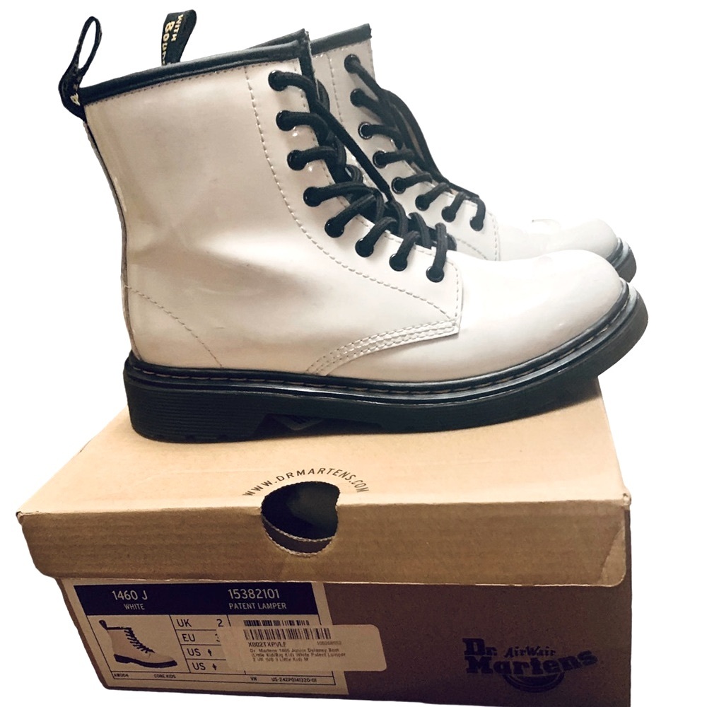 Doc Marten 1460 white patent kids